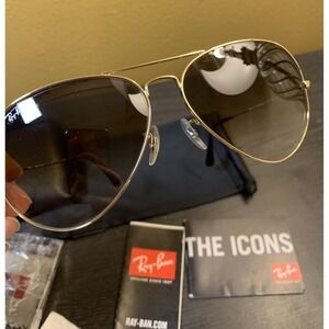 Ray Ban Sunglasses Aviator Arista Gold 3025 001/51 Brown Gradient 62 mm